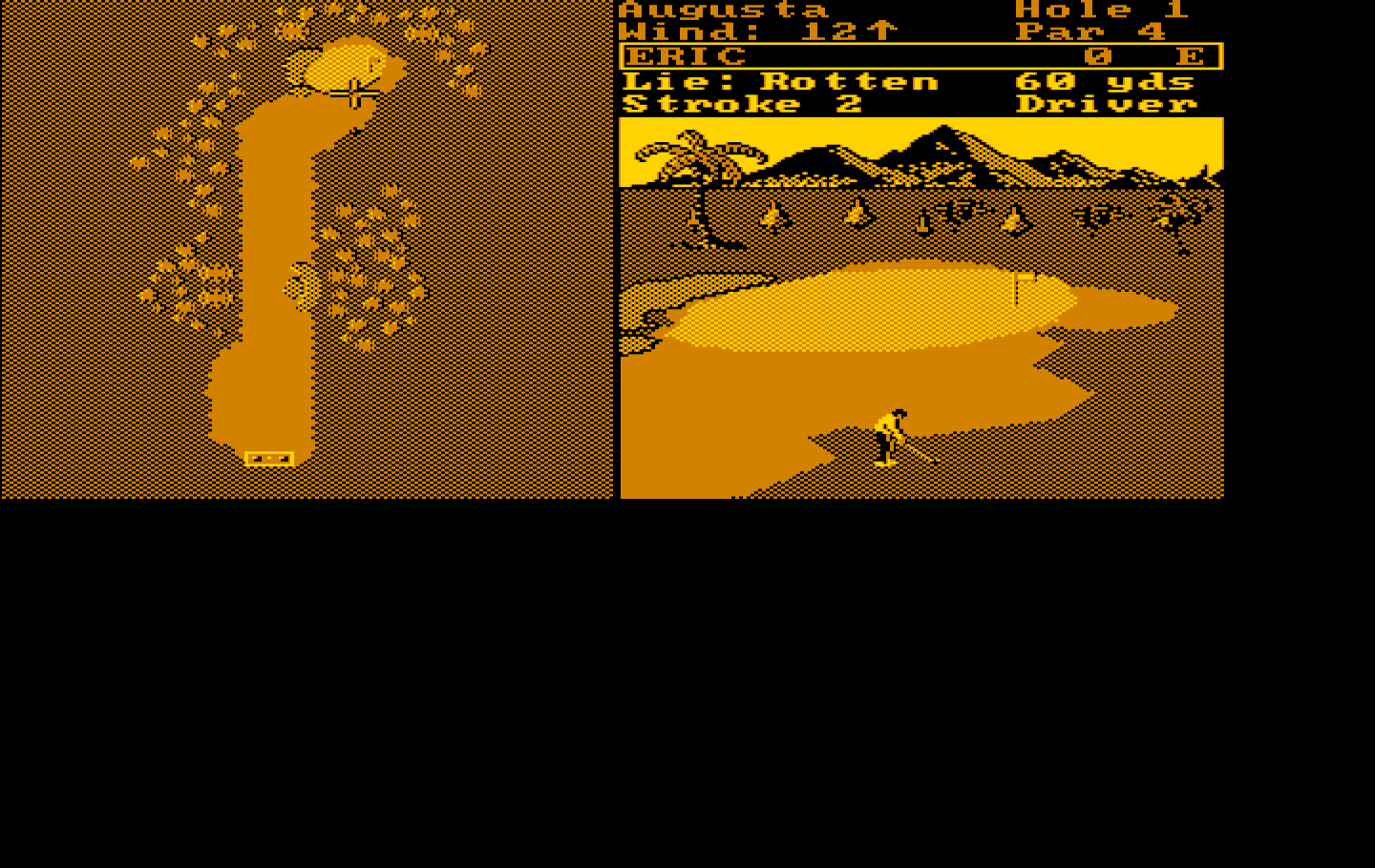 World Tour Golf IBM PC/Compatibles Screenshot: Near the green.