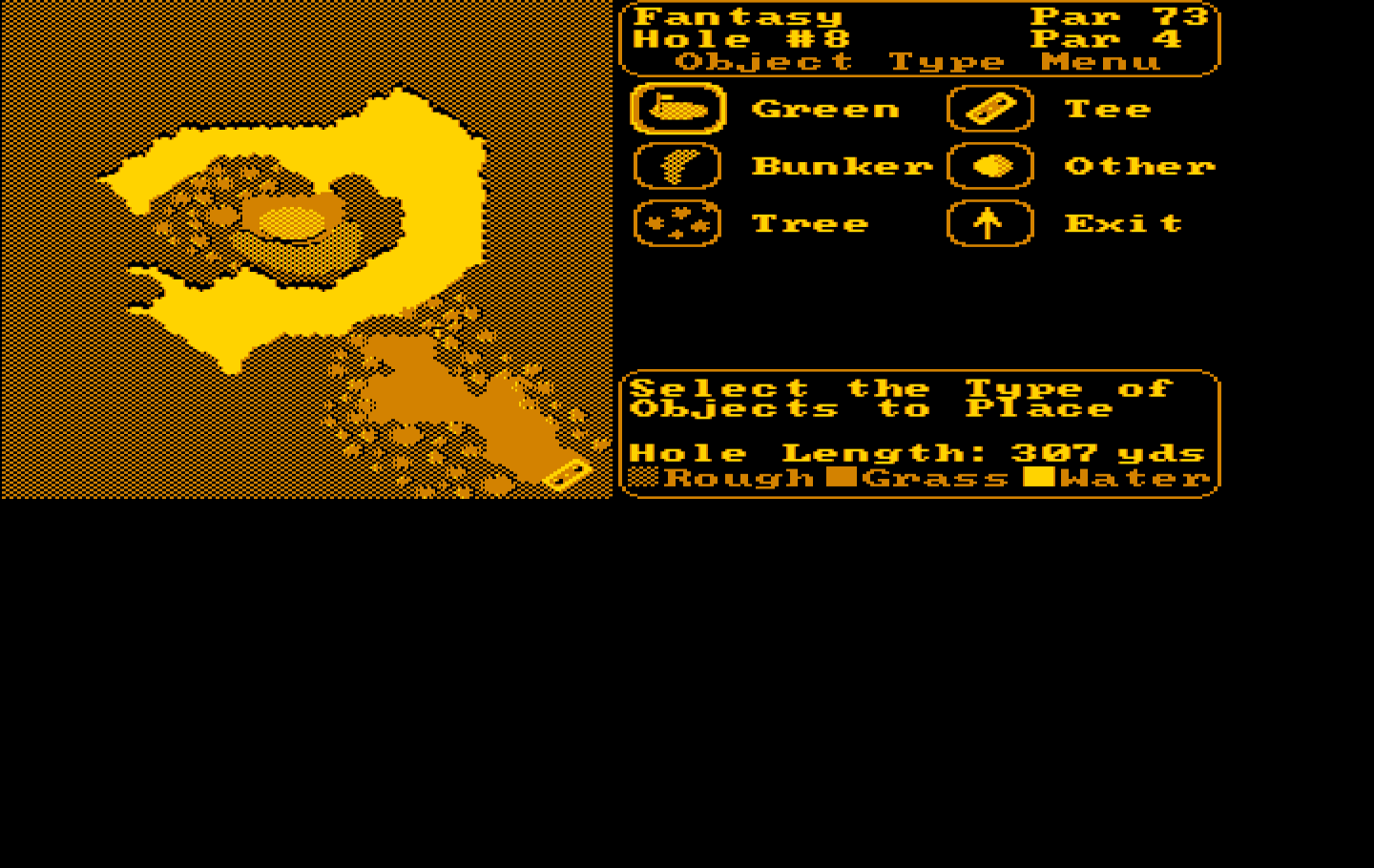 World Tour Golf IBM PC/Compatibles Screenshot: Course editor