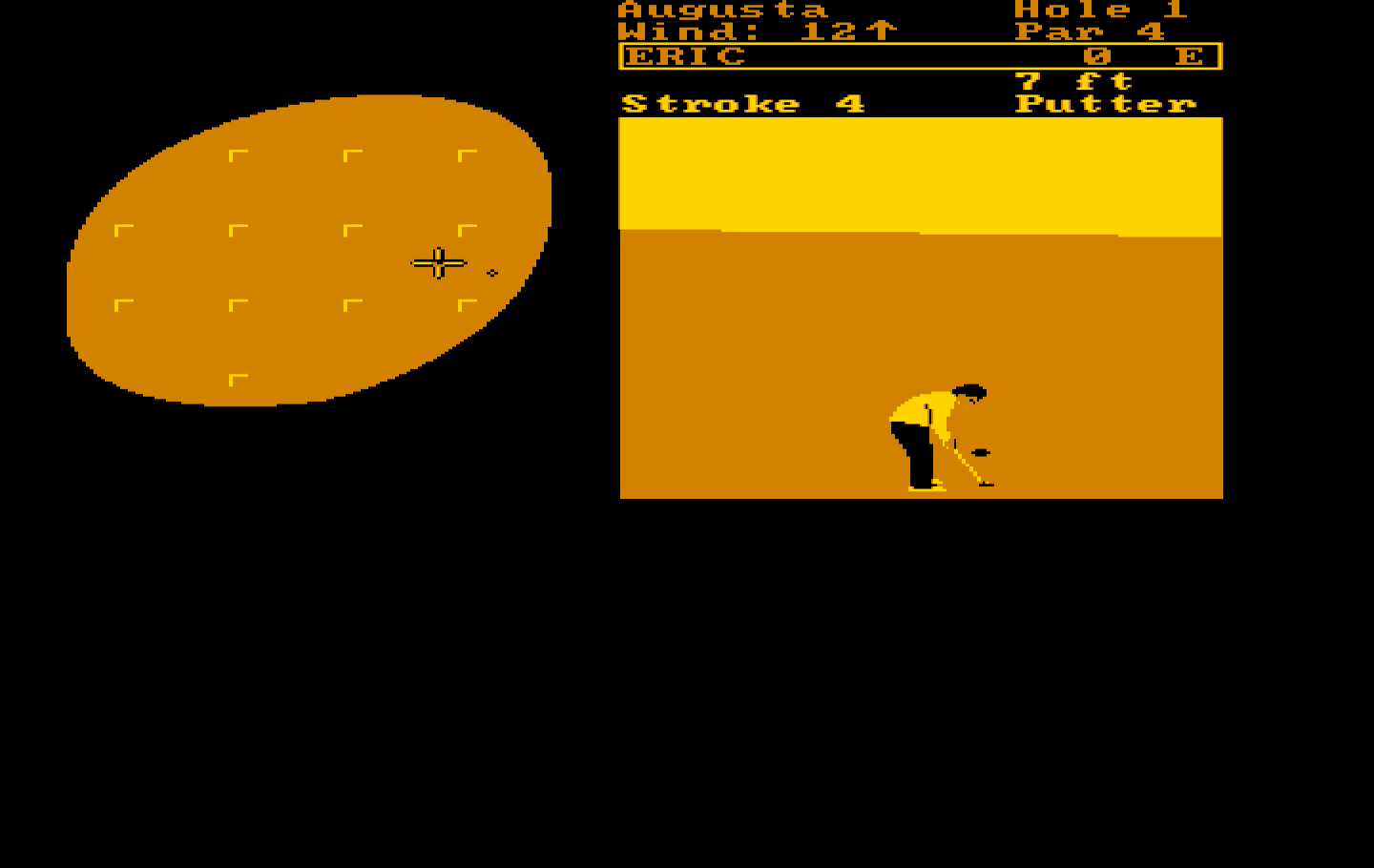 World Tour Golf IBM PC/Compatibles Screenshot: Putting.