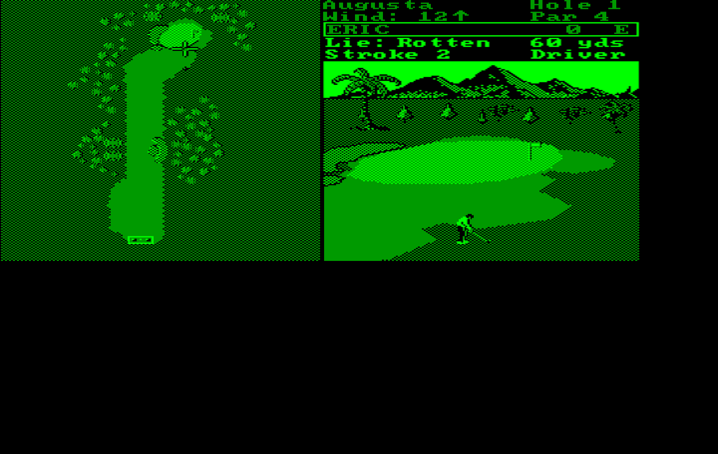 World Tour Golf IBM PC/Compatibles Screenshot: Near the green.