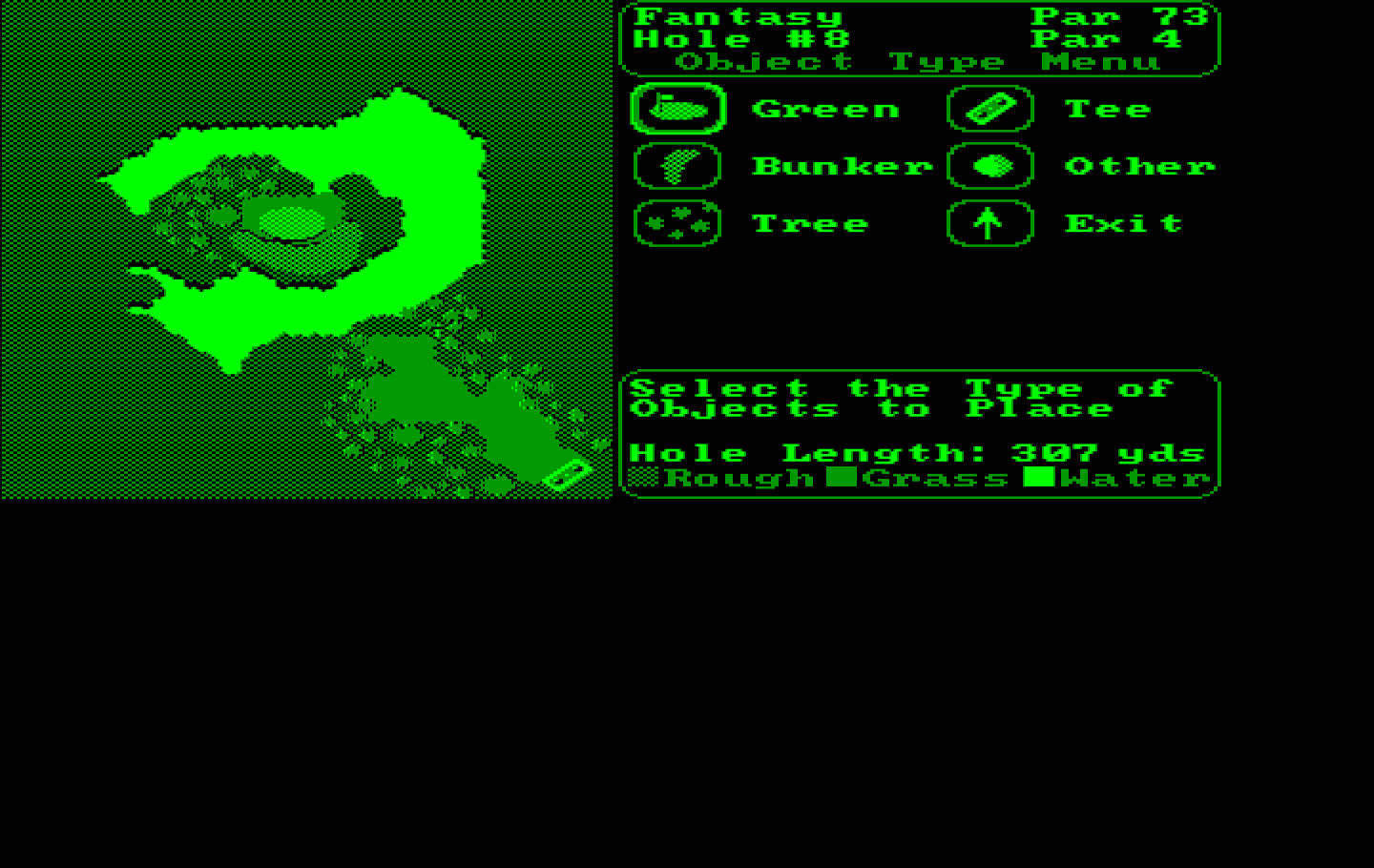 World Tour Golf IBM PC/Compatibles Screenshot: Course editor