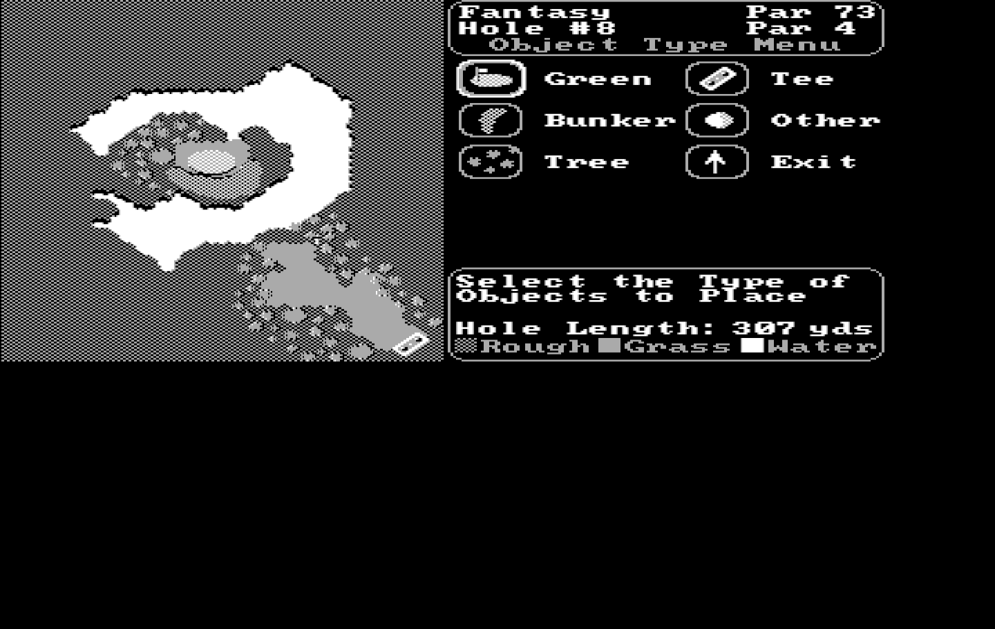 World Tour Golf IBM PC/Compatibles Screenshot: Course editor