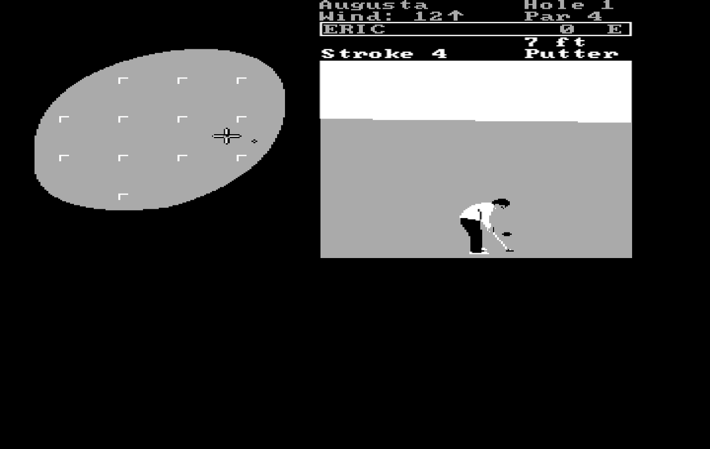 World Tour Golf IBM PC/Compatibles Screenshot: Putting.