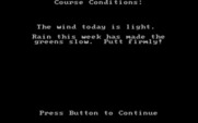 World Tour Golf for IBM PC/Compatibles - Course conditions for the day.