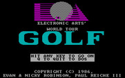 World Tour Golf for IBM PC/Compatibles - Title screen.