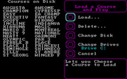 World Tour Golf for IBM PC/Compatibles - Selecting a course to play.