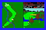 World Tour Golf for Apple IIgs - My previous shot wasn't so good...trees are in the way now!