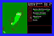 World Tour Golf for Apple IIgs - The hole features menu.