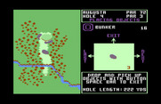 World Tour Golf for Commodore 64 - You can choose from a variety of bunkers and other objects to place.