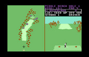 World Tour Golf for Commodore 64 - The first hole at Pebble Beach.