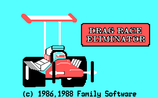 Drag Race Eliminator IBM PC/Compatibles Screenshot: Title screen.