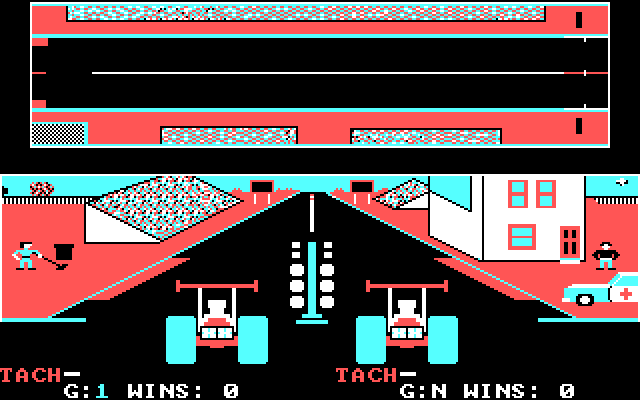 Drag Race Eliminator IBM PC/Compatibles Screenshot: Ready to begin a race!
