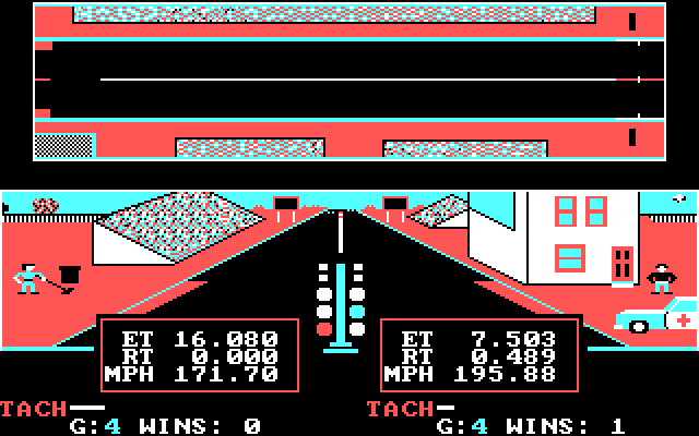 Drag Race Eliminator IBM PC/Compatibles Screenshot: The computer still won...