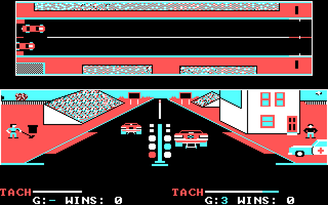 Drag Race Eliminator IBM PC/Compatibles Screenshot: I've taken an early lead...