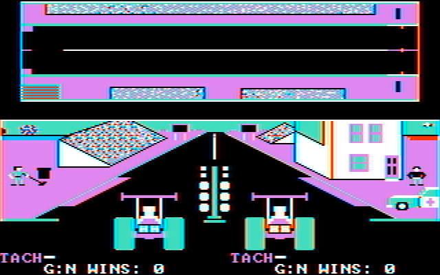 Drag Race Eliminator IBM PC/Compatibles Screenshot: Preparing to race...