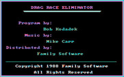 Drag Race Eliminator for IBM PC/Compatibles - Credits screen.