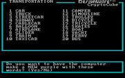 Crypto Cube for IBM PC/Compatibles - You can optionally view the words in the selected category.