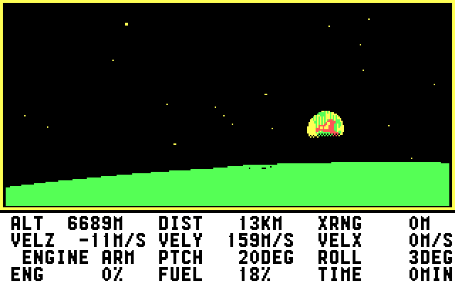 Lunar Explorer: A Space Flight Simulator IBM PC/Compatibles Screenshot: We're in orbit!