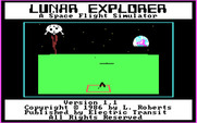 Lunar Explorer: A Space Flight Simulator for IBM PC/Compatibles - Title screen.