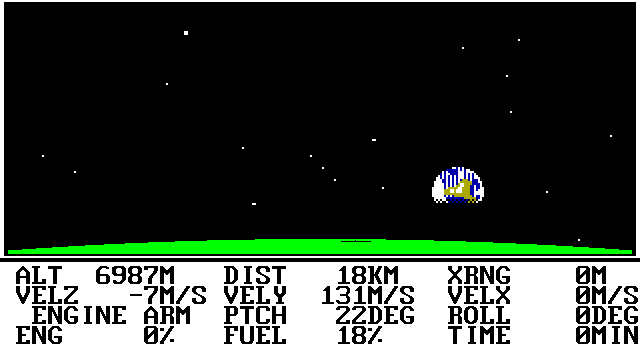 Lunar Explorer: A Space Flight Simulator IBM PC/Compatibles Screenshot: In orbit...
