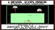 Lunar Explorer: A Space Flight Simulator for IBM PC/Compatibles - Title screen.