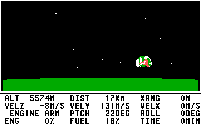 Lunar Explorer: A Space Flight Simulator IBM PC/Compatibles Screenshot: Flying through space...