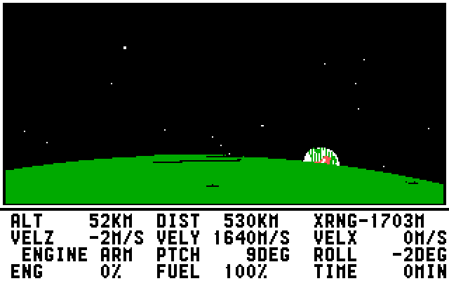 Lunar Explorer: A Space Flight Simulator IBM PC/Compatibles Screenshot: Planetary approach...