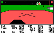 Lunar Explorer: A Space Flight Simulator for IBM PC/Compatibles - Starting the game on the ground.