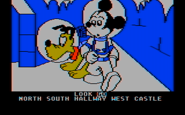 Mickey's Space Adventure IBM PC/Compatibles Screenshot: Lost in a series of hallways...