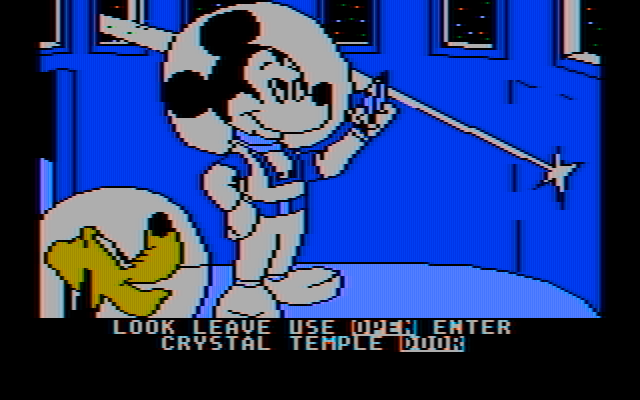 Mickey's Space Adventure IBM PC/Compatibles Screenshot: Exploring the temple...