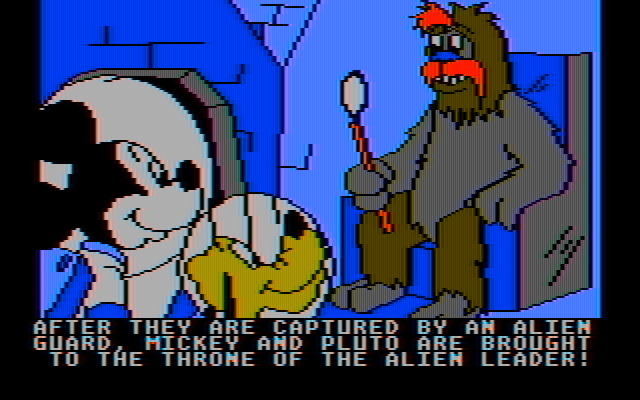 Mickey's Space Adventure IBM PC/Compatibles Screenshot: As it turns out, the aliens have a crystal...