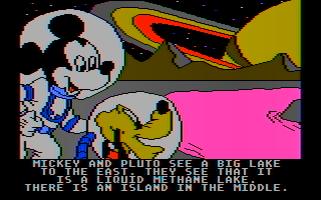 Mickey's Space Adventure IBM PC/Compatibles Screenshot: On a moon of Saturn...