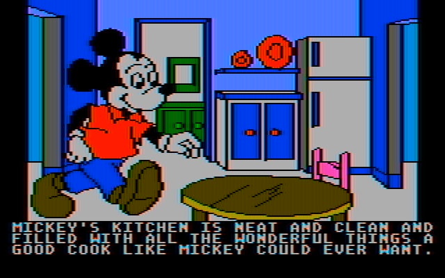 Mickey's Space Adventure IBM PC/Compatibles Screenshot: Be sure to explore the house and take any items that will help on your adventure...