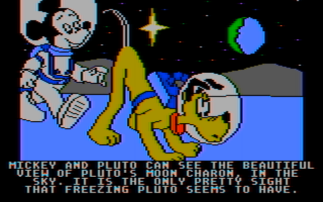 Mickey's Space Adventure IBM PC/Compatibles Screenshot: Landed on Pluto...