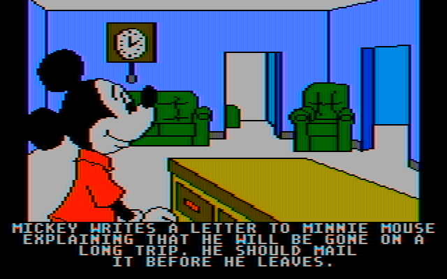 Mickey's Space Adventure IBM PC/Compatibles Screenshot: Be sure to let Minnie know where you are...