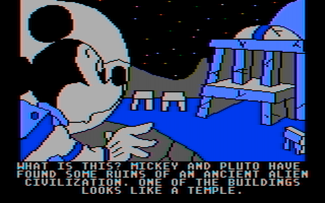 Mickey's Space Adventure IBM PC/Compatibles Screenshot: What have I found here?