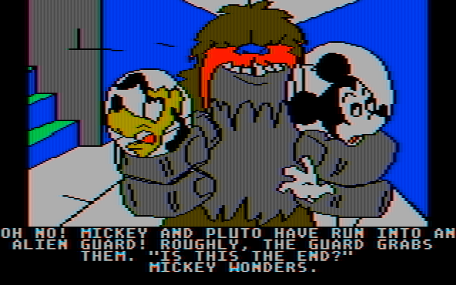 Mickey's Space Adventure IBM PC/Compatibles Screenshot: Oh no! I've been caught!