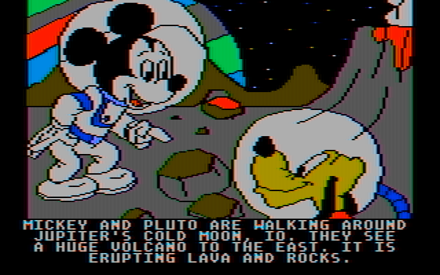 Mickey's Space Adventure IBM PC/Compatibles Screenshot: A rock, just what I need!