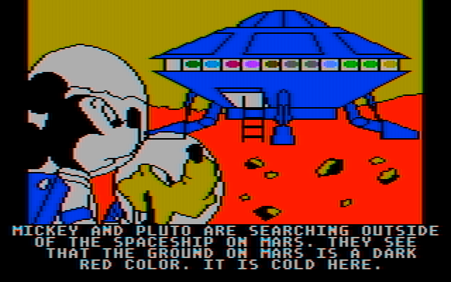 Mickey's Space Adventure IBM PC/Compatibles Screenshot: It's cold on Mars!