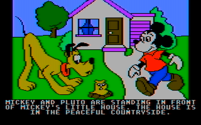 Mickey's Space Adventure IBM PC/Compatibles Screenshot: This is Mickey's house.