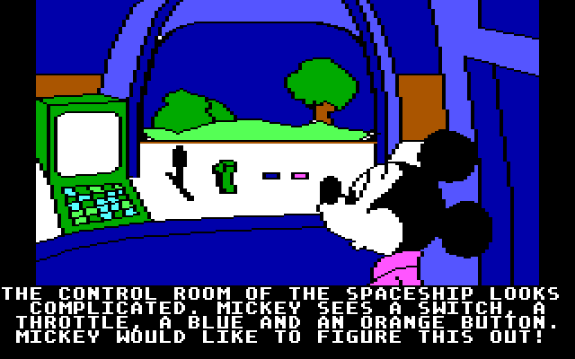 Mickey's Space Adventure IBM PC/Compatibles Screenshot: The spaceship control room.