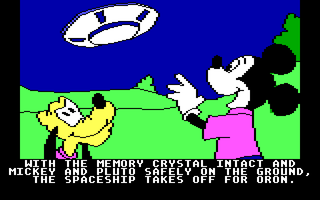 Mickey's Space Adventure IBM PC/Compatibles Screenshot: The spaceship takes off...