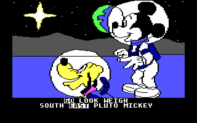 Mickey's Space Adventure IBM PC/Compatibles Screenshot: I have the crystal, time to head back to the ship...