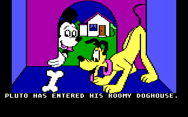 Mickey's Space Adventure IBM PC/Compatibles Screenshot: There's a bone here! Better take it...