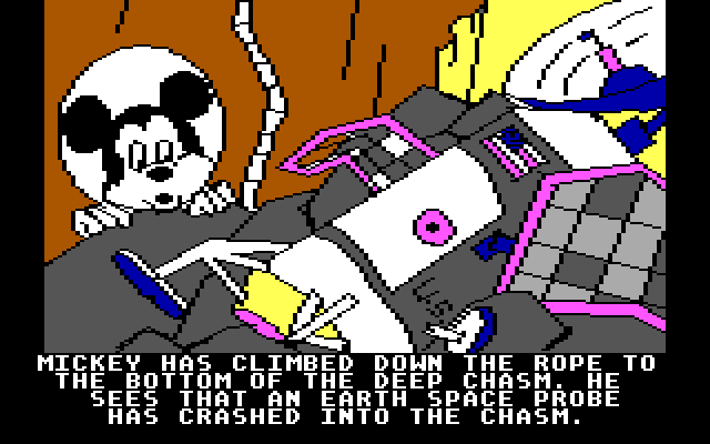 Mickey's Space Adventure IBM PC/Compatibles Screenshot: What a wreck!