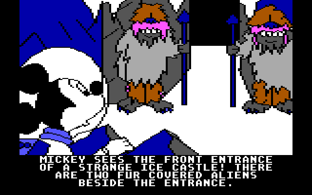 Mickey's Space Adventure IBM PC/Compatibles Screenshot: The entrance to an ice castle...