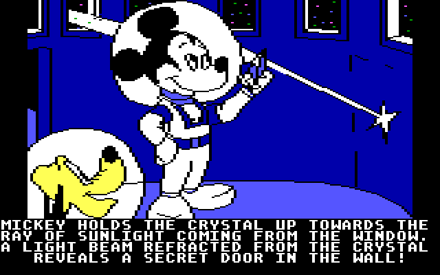 Mickey's Space Adventure IBM PC/Compatibles Screenshot: The crystal comes in handy now...