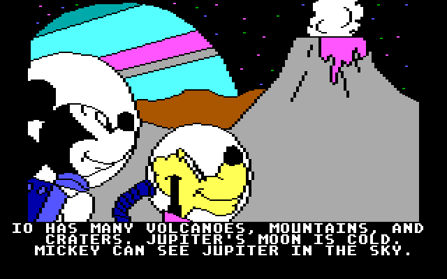 Mickey's Space Adventure IBM PC/Compatibles Screenshot: Exploring Io...