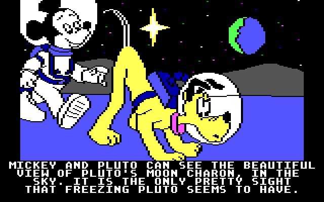 Mickey's Space Adventure IBM PC/Compatibles Screenshot: It's cold on Pluto...