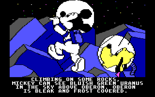 Mickey's Space Adventure IBM PC/Compatibles Screenshot: Time to head home...